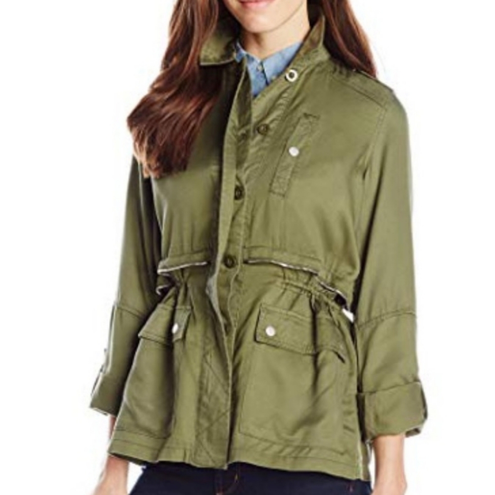 Jessica Simpson Larissa Military Women Adjustable Tie Waist SzL Utility